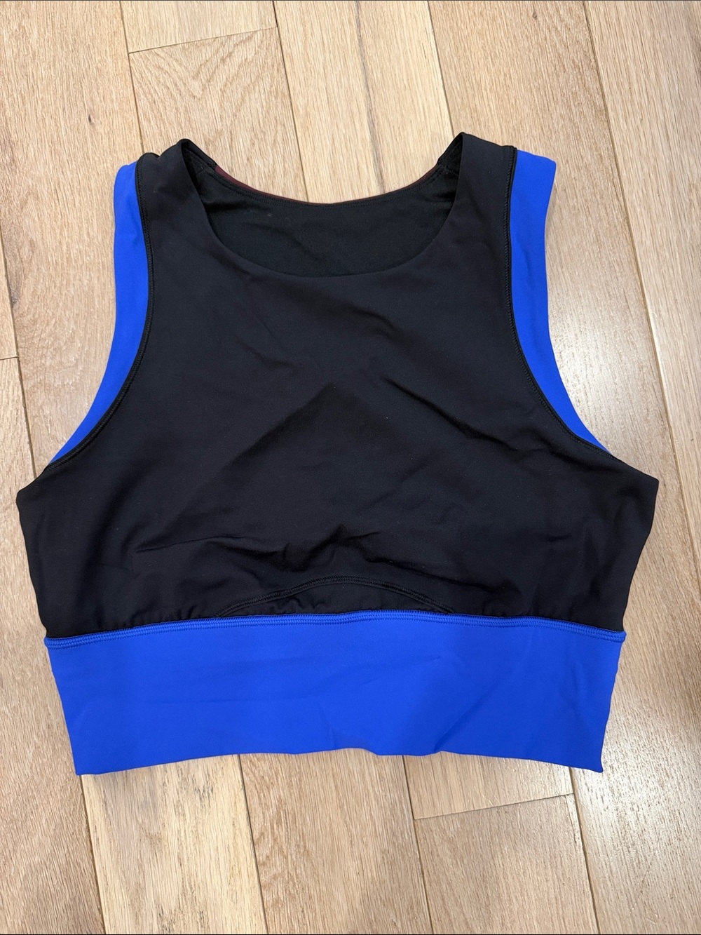 Lululemon Black/ Cobalt/burgunday Colorblock Sports Bra